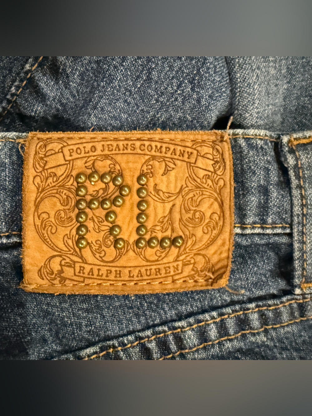 Ralph Lauren Kelly Jeans with Brown Leather Patch Size 4 x 30 EUC